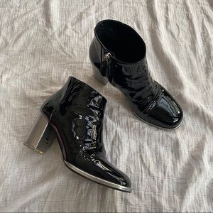 CHANEL PATENT LEATHER BOOTS